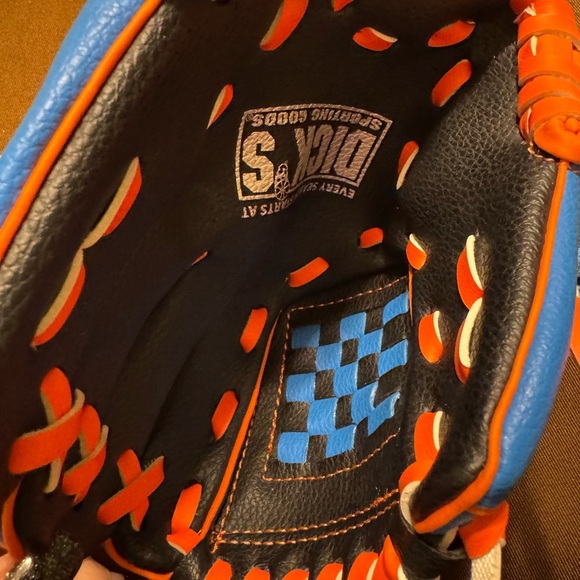 NWOT Youth  Baseball Softball Tball Glove Orange and Blue # BYBG21 - Picture 2 of 7